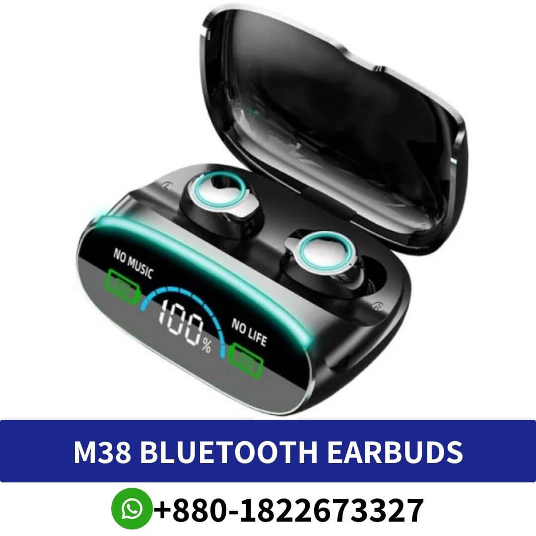 Best M38 Wireless Bluetooth Earphones With Microphone Price In Bangladesh | Wireless Bluetooth Earphones Low Price In Bd, Headphones Bd