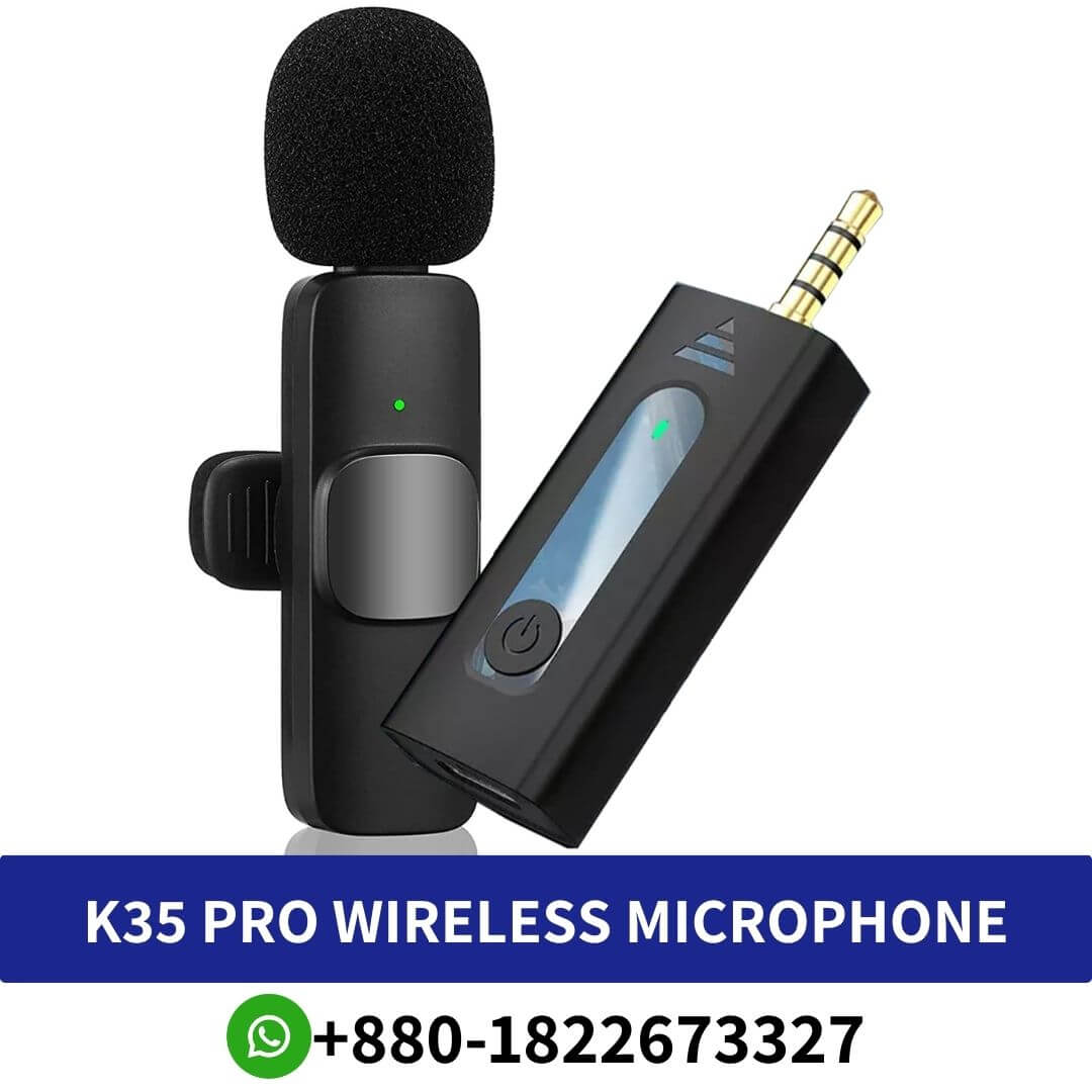 Buy K35 Pro Wireless Lavalier Microphone Price in Bangladesh | K35 Pro Wireless Microphone in BD K35 Pro Dual Mic Wireless Microphone BD