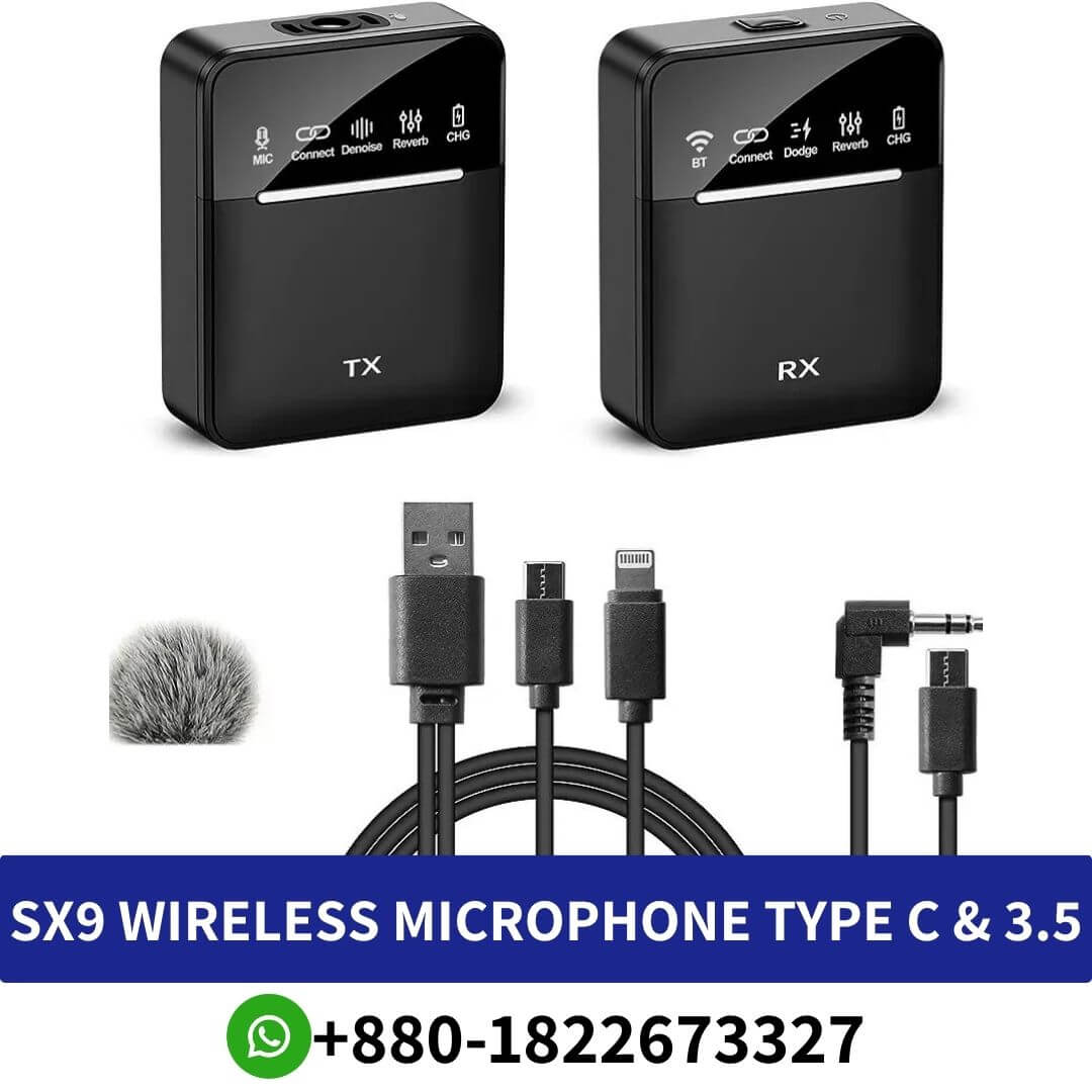Buy SX9 Wireless Microphone Type C - 3x5 Interface in Bangladesh | SX9 Wireless Microphone Near me BD SX9 Wireless Microphone in BD