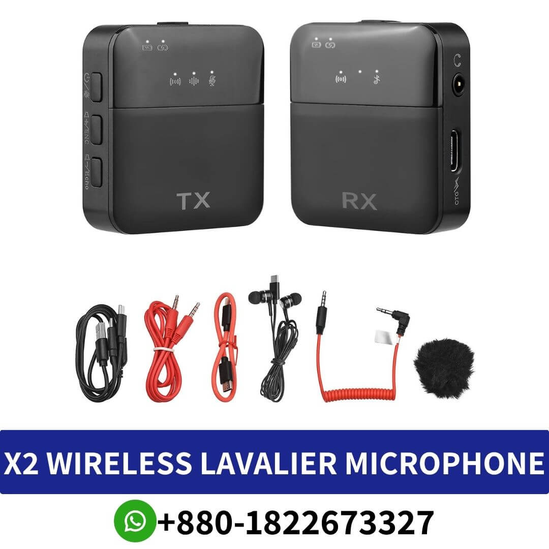 Buy X2 Wireless Lavalier Microphone Price in Bangladesh | X2 Wireless Lavalier Microphone Best Price in BD, X2 Wireless Lavalier Microphone BD