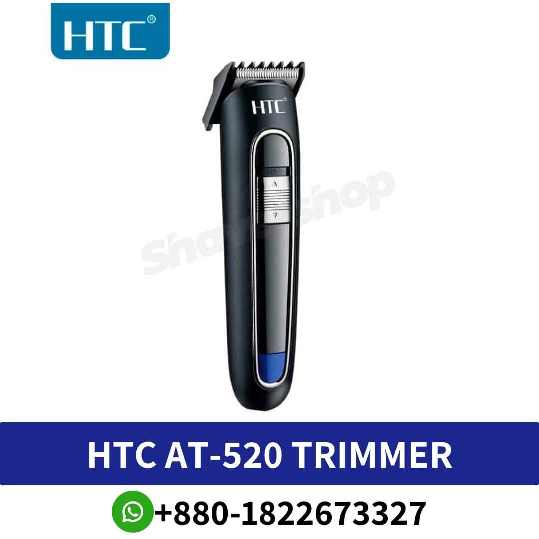 Best HTC AT-520 Beard Trimmer For Men Price In Bangladesh is comfortable to use High-grade stainless steel blade Effortless even trim.