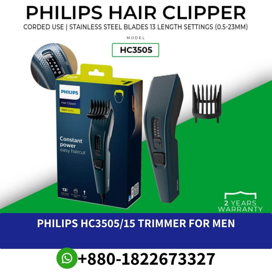 PHILIPS HC3505/15 Trimmer For Men, philips hair clipper cordless,