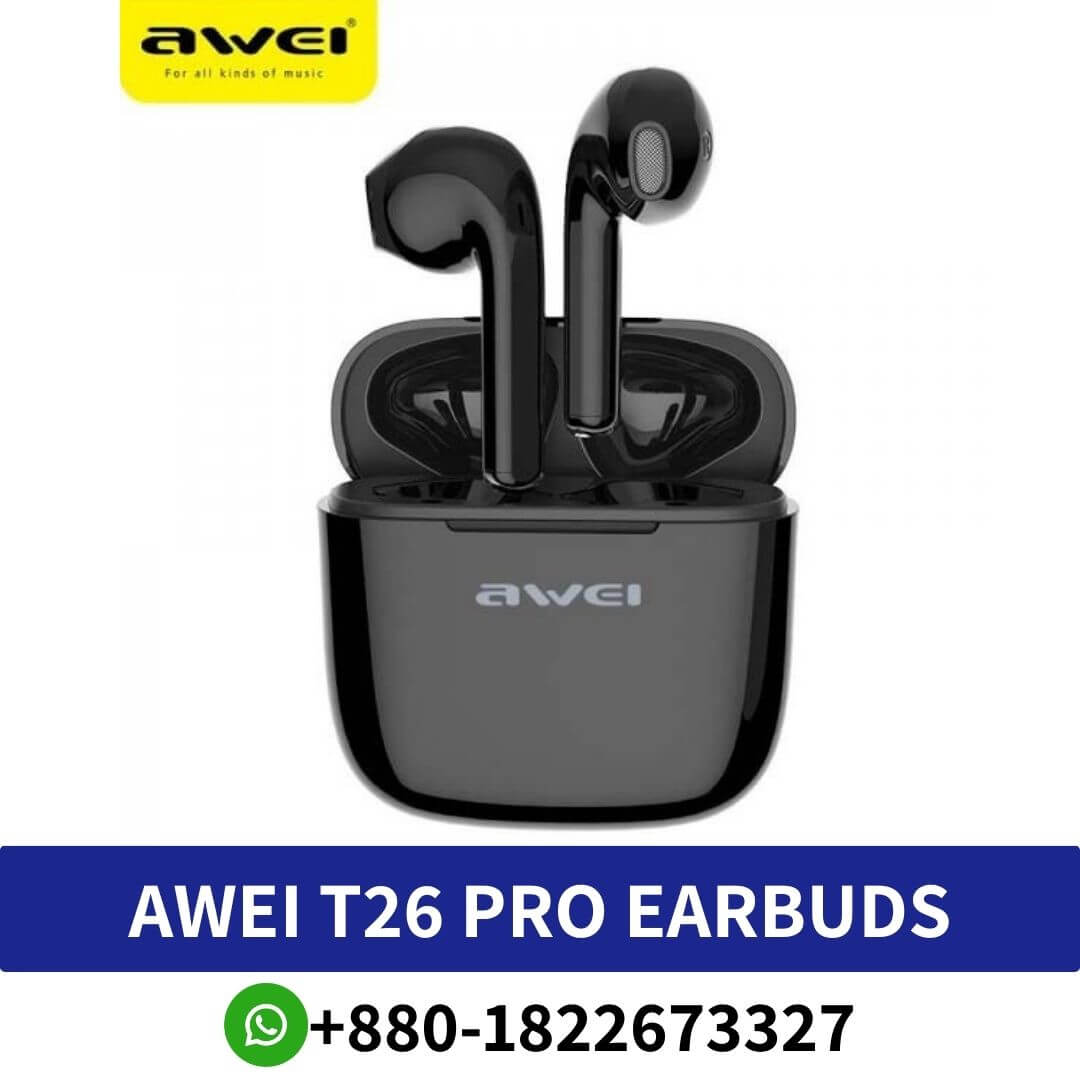 Best AWEI T26 Pro Wireless Bluetooth Earbuds Price In Bangladesh makes in-ear wireless Bluetooth more consistent with electronic devices
