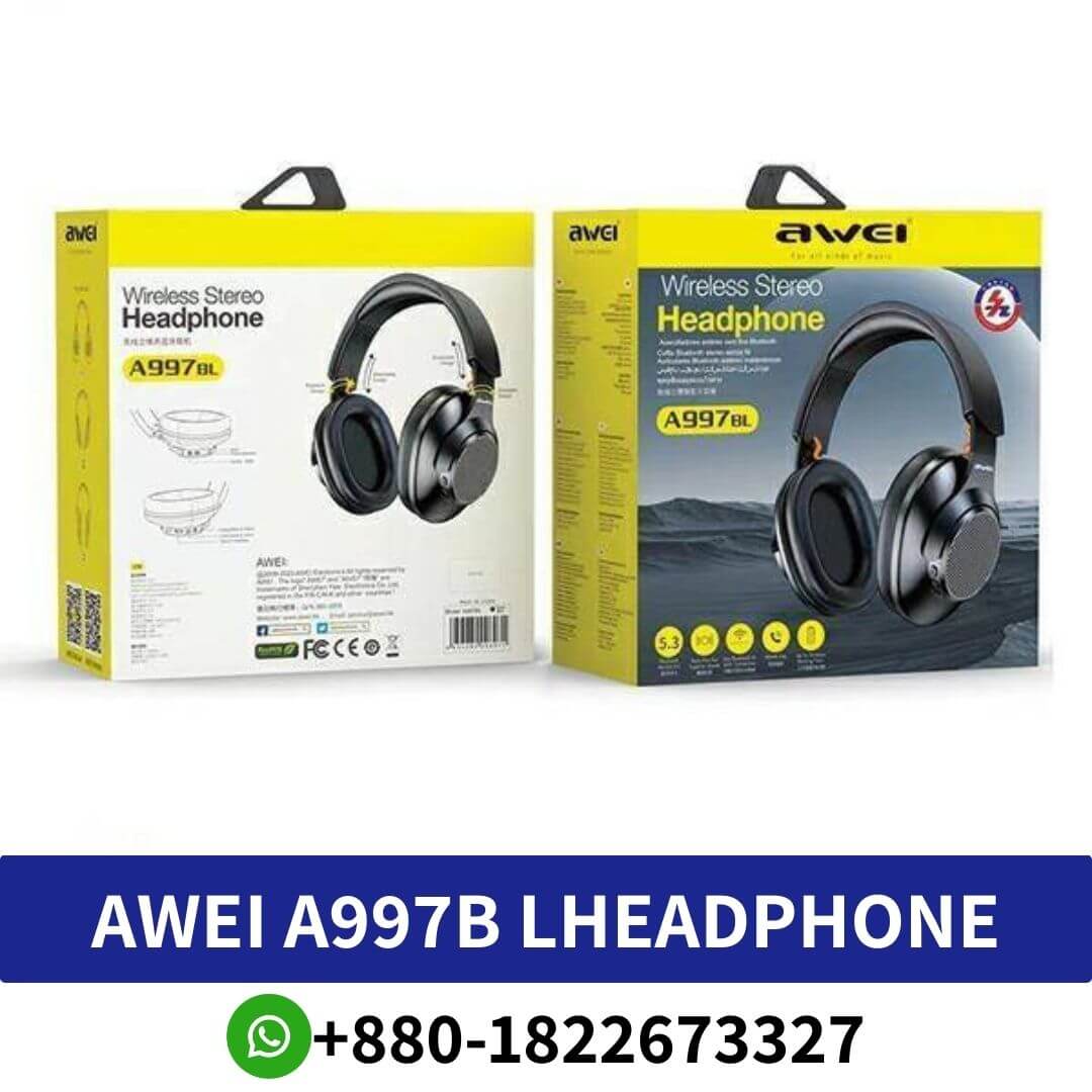 Awei A997BL PRO Wireless Headphones Bluetooth Price In Bangladesh, Awei A997BL PRO Wireless Gaming Headphones-(Black), AWEI A997BL Wireless Bluetooth Stereo Headset(Black),