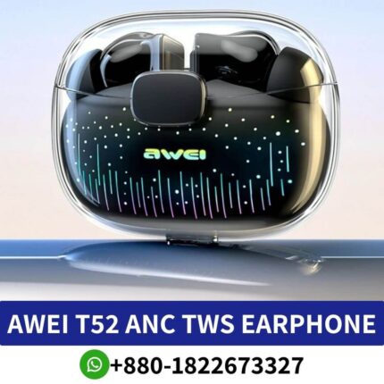 Awei T52 ANC TWS Wireless Earphone Gaming Headset Price In Bangladesh, awei t52 pro price in bangladesh 2023, Awei T52 ANC TWS Wireless Earbuds price in bangladesh, Awei T52 True Wireless Earbuds Price in Bangladesh,