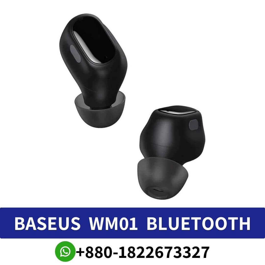 BASEUS WM01 TWS True Wireless Bluetooth Earphones featured with constant music time, 25 Hours music time with charging case.