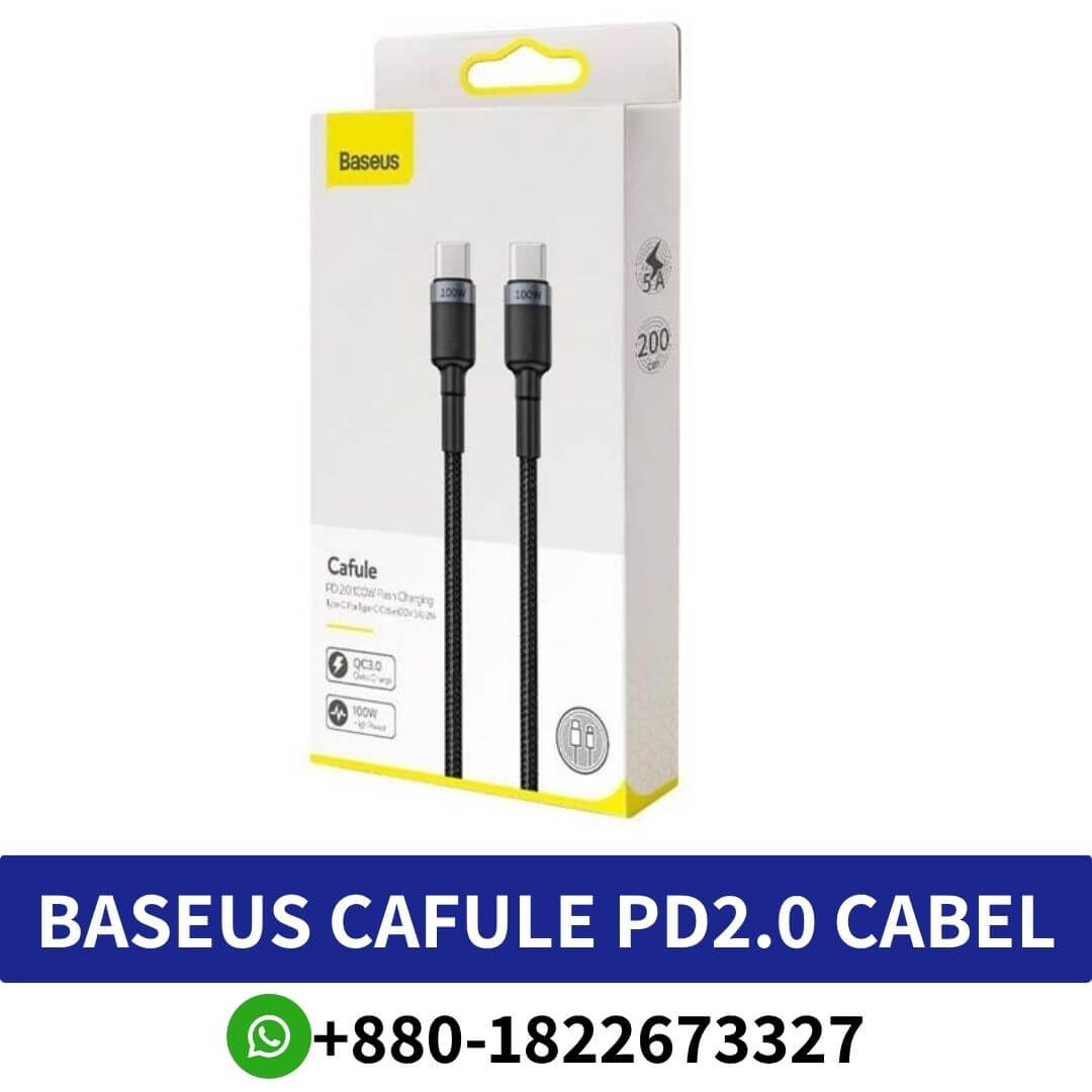 BASEUS Cafule PD2.0 100W Flash Charging Type-C Buy In BD charges your devices with high speed and efficiency. With a massive 100W output.