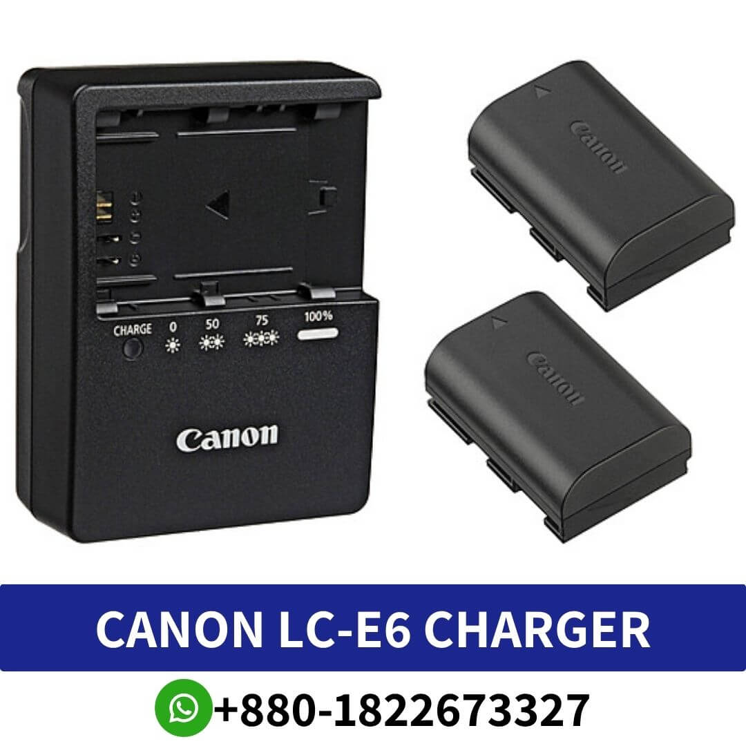 Best CANON LC-E6 Battery Charger Use with Canon EOS 5D Mark II/III/IV, 5DS/5DS R, 6D, 6D Mark II 7D, 60D, 70D, 80D, R5, and R6