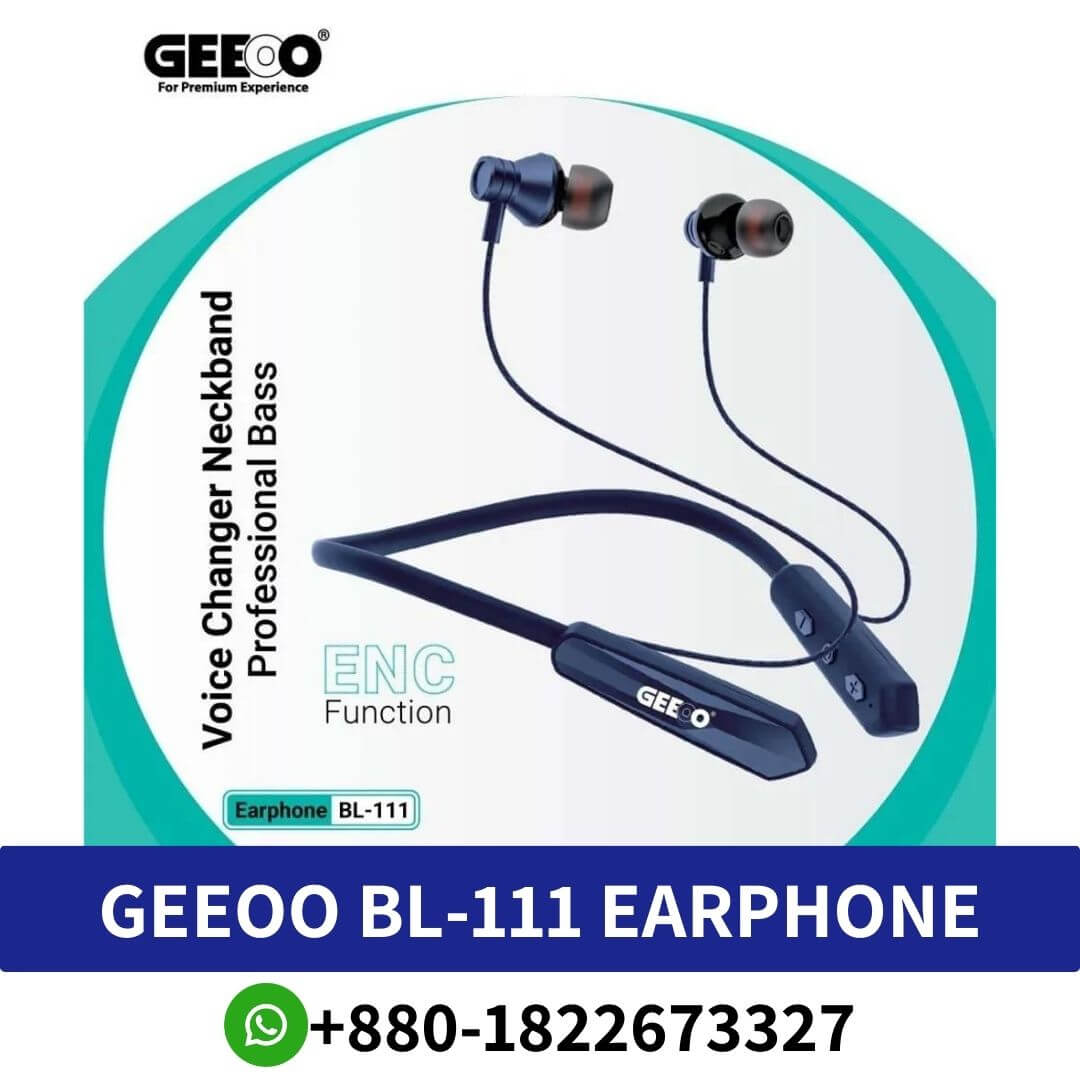 Best GEEOO BL-111 Voice Changer Neckband is waterproof with an IPX5 rating and has a Bluetooth version of V5.0. The music time is 8 hours.