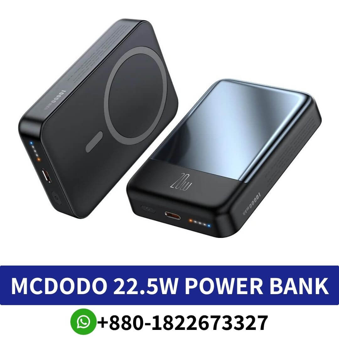 MCDODO MC-325 PD 22.5W Power Bank in Bangladesh, MCDODO 22.5W Power Bank, Wireless Power Bank, Mcdodo GoPower 20W PD 10000mAh Magnetic Powerbank with Digital Display, Mcdodo Ambilight Series 20W 10000mAh Magnetic Wireless Power Bank,