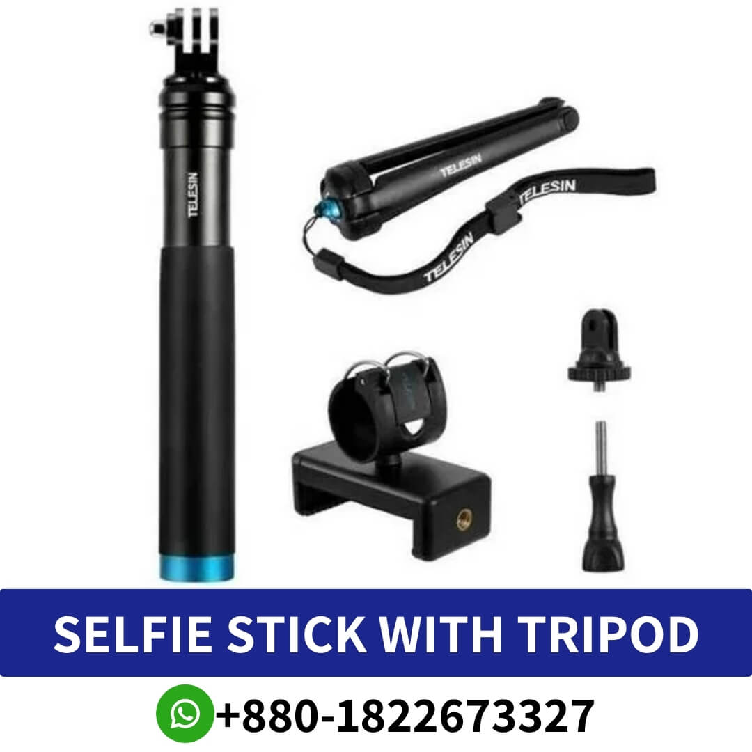 TELESIN selfie Stick GP-MNP-090-S Price in Bangladesh - telesin selfie stick shop in Bangladesh- Selfie Stick with Camera tripod Price in bd