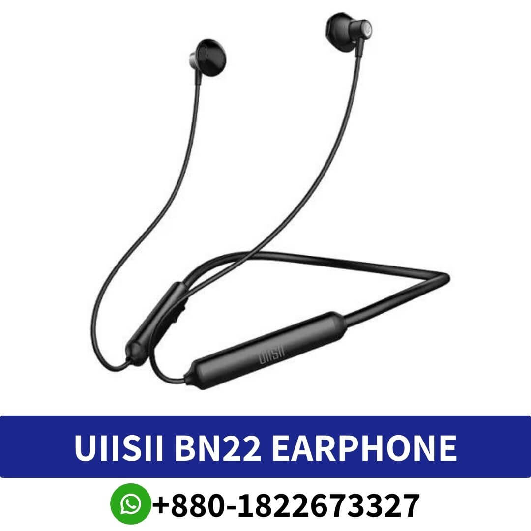 UiiSii BN22 Wireless Bluetooth Neckband Earphone Price In Bangladesh is equipped with a 13 mm dynamic driver and BK3266 Bluetooth chip.