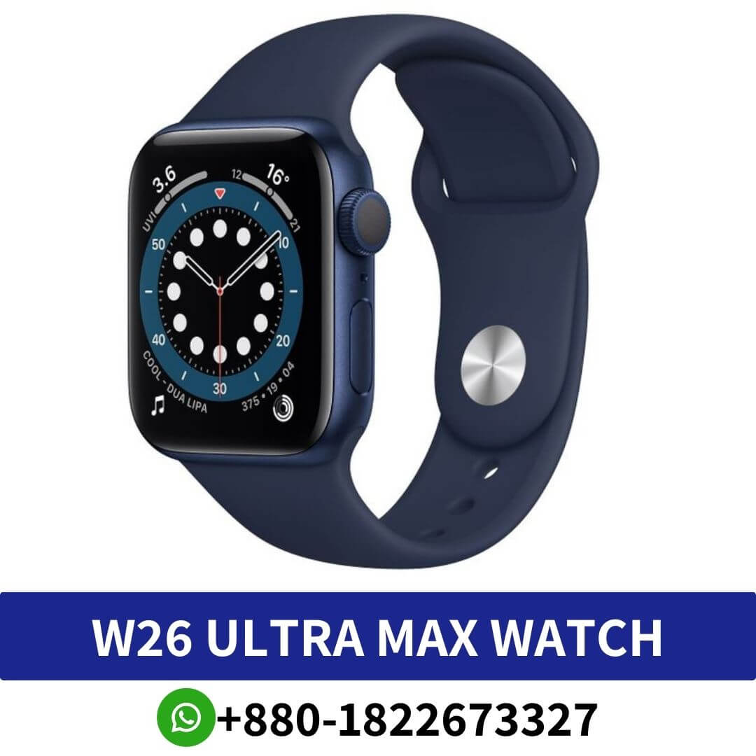 W26 ultra max smart watch with earbuds in Bangladesh It has a 1.44-inch display and a durable alloy vacuum plating case.