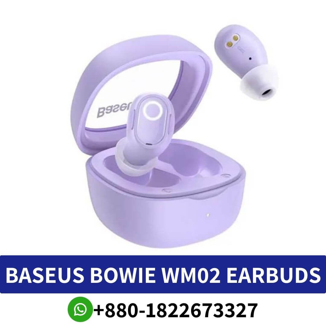 BASEUS Bowie WM02 True Wireless Earbuds Built-in Hi-fi loudspeaker unit Dual-channel low latency Charging Case Indicator Light