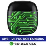 AWEI T28 Pro_ Wireless earbuds with Bluetooth V5.1, IPX6 waterproof, RGB lighting, long battery life._Awei T28 Pro earpbuds shop near me