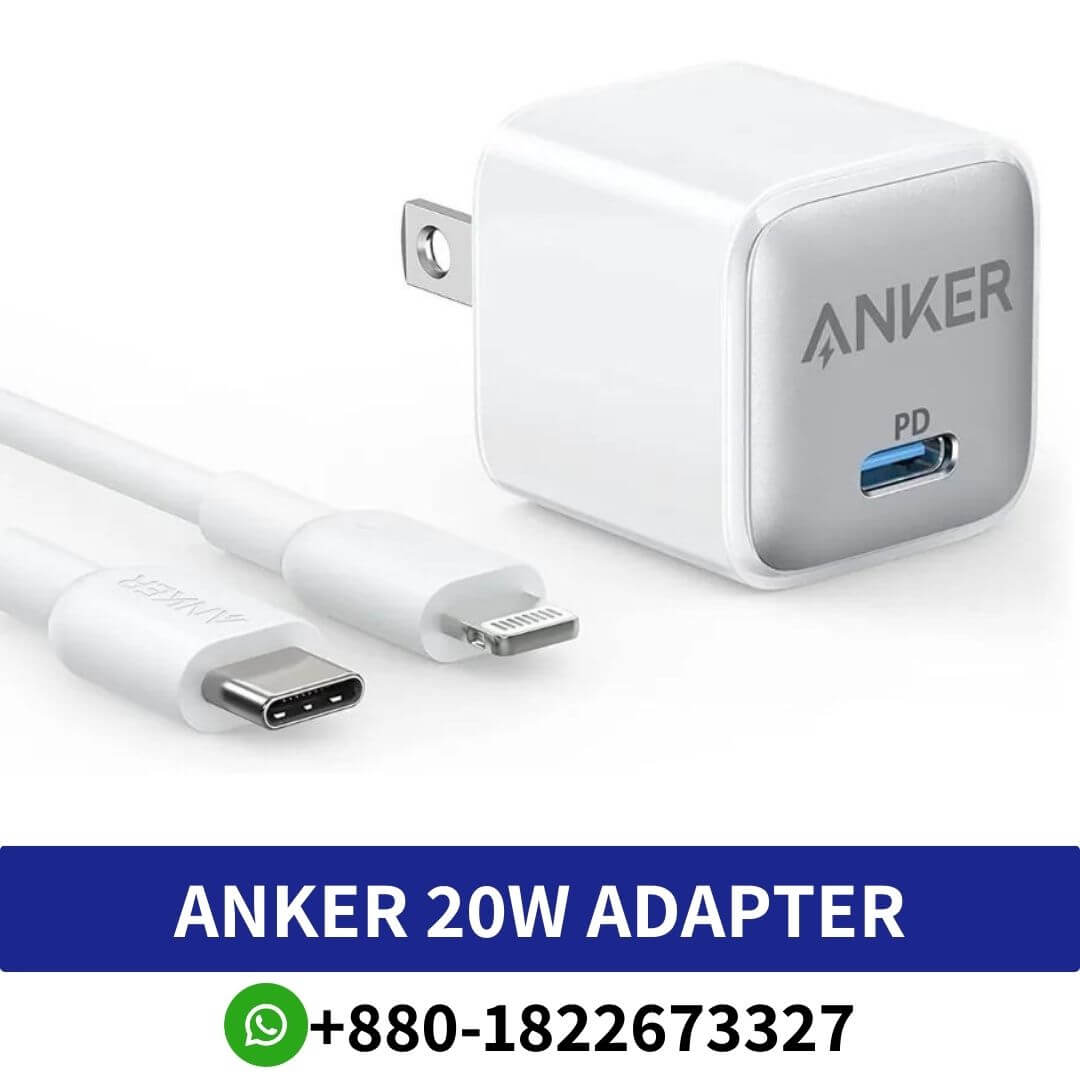 Anker 20W Adapter with Cable for iPhone (MFi Certified) Price In Bangladesh, anker iphone charger 20w price in bangladesh, anker 20w charger with cable, Anker PowerPort III Nano 20W version-High, Anker PowerPort iii 20W PD Adapter - AnkerBD, Anker PowerPort III Nano 20W,