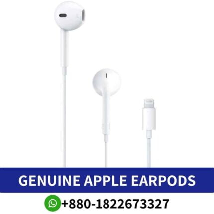 Apple EarPods_ Comfortable design, optimized sound, Lightning connector, built-in remote for convenient control._ APPLE-Earpods shop in bd