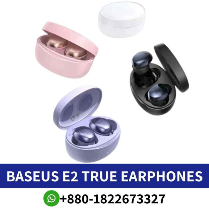 BASEUS Bowie E2_ Stylish wireless earbuds with Bluetooth 5.2, long-lasting battery, clear sound, lightweight design in multiple colors shop in bd (2)