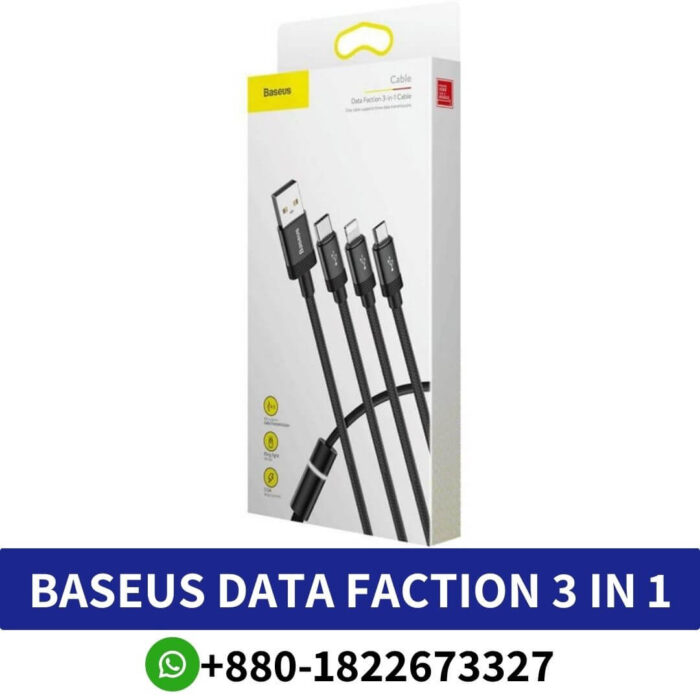 Baseus Data Faction 3 in 1 Cable (Micro + Type-C + iPhone) Price In Bangladesh, Baseus Data Faction 3 in 1 Cable In BD, Baseus Data Faction 3-in-1 Cable USB For M+L+T 3.5A , Baseus Data Faction 3-in-1 Cable price in Bangladesh, Baseus Data Faction 3 in 1 Cable Micro + Type-C Price In BD,