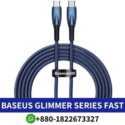 Baseus Glimmer Series Fast Charging Data Cable Type-C to Type-C 100W 2m Blue Price In Bangladesh, Baseus Glimmer Series Fast Charging Data Cable, Baseus Glimmer Series Fast Charging Data Cable Type-C, Baseus Glimmer Series Fast Charging Data Cable USB to, Baseus Glimmer Series Fast Charging Data Price In BD,