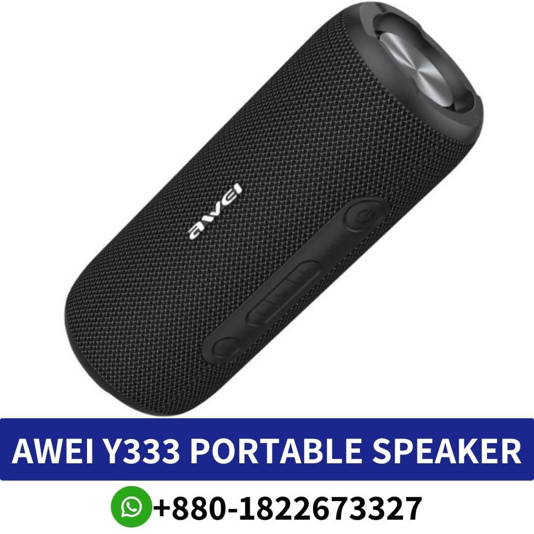 Best AWEI Y333_ Bluetooth 5.0, dual 5W speakers, FM radio, portable design, immersive sound.AWEI Y333 Bluetooth Speaker shop in Bangladesh