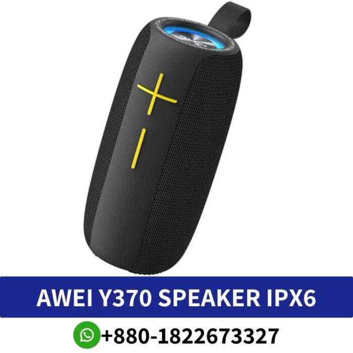Best AWEI Y370 Portable, waterproof speaker with 20W output, colorful LED lights, Bluetooth 5.0, and 7-hour playtime.AWEI Y370 speaker shop in bd