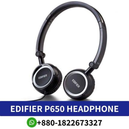 Best EDIFIER Headphone P650_ Edifier On-Ear Headphones_ Stylish black design, wired connection, compact package dimensions shop in Bangladesh