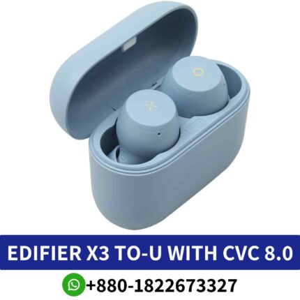 Best Edifier X3_ True wireless earbuds Wireless Earbuds With CVC 8.0 waterproof design, and dynamic sound quality. edifier x3 Earphones shop in Bd