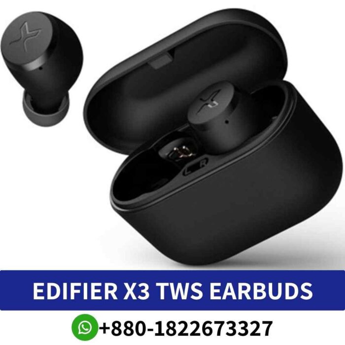 Best Edifier X3_ True wireless earbuds with Bluetooth 5.0, Apt-X support, waterproof design, and microphone.Edifier x3 tws Bluetooth Earbuds shop in bd