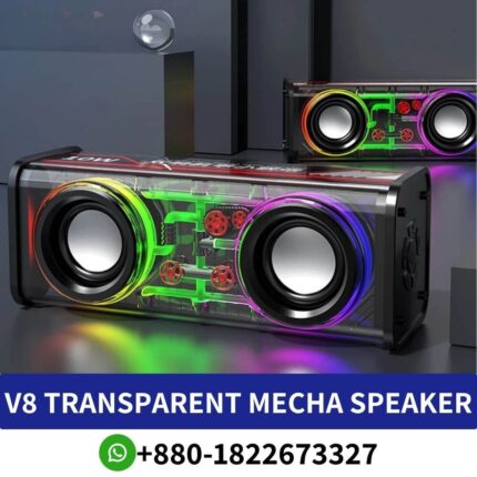 Best Input_Output_ Other-Battery Capacity[mAh]_ 1800-Maximum wireless range[m]_ _10m-Touch Screen_ no-_MECHA V8 speaker shop in Bangladesh