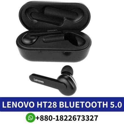 Best LENOVO HT28 Earbuds True wireless with active noise cancellation, dynamic sound, waterproof design, and convenient Bluetooth 5.0 connectivity
