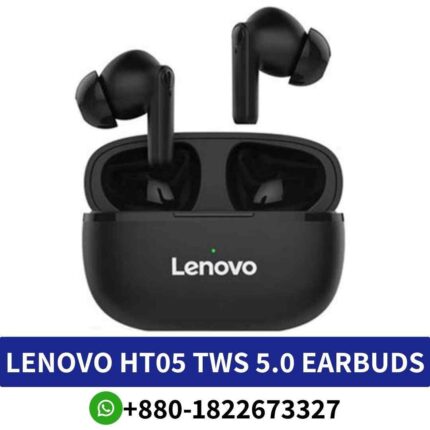 Best Lenovo HT05_ Wireless earbuds with BT 5.0, 10mm drive, and up to 4 hours playback. ht05 TWS Bluetooth 5.0 Earbuds shop near me