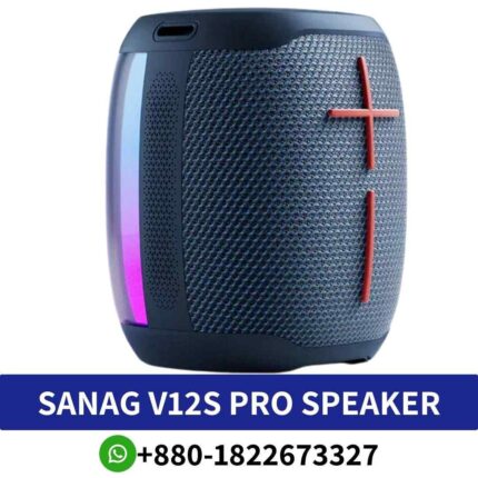 Best SANAG V12S Pro_ Waterproof speaker with 10W power, Bluetooth 5.0, and 4-6 hours playback. sanag speaker shop in Bd. V12S Pro shop near me