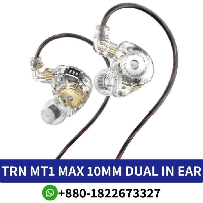 Best TRN MT1_ In-ear monitors with 10mm dual magnet dynamic driver for immersive audio. MT1 dynamic headphone shop near me, trn mt1 price in bd