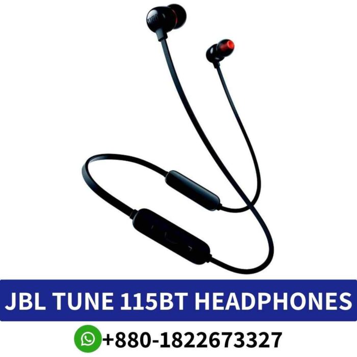 Best _JBL Tune 115BT_ Wireless neckband headphones with microphone, volume control, and Bluetooth connectivity._JBL 115BT Headphones shop in BD