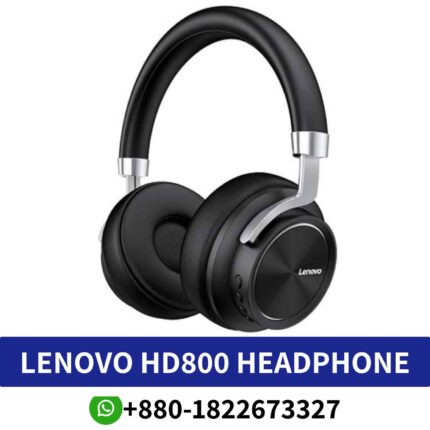 Best _LENOVO HD800_ Over-ear headphones with Bluetooth, microphone, 20-hour battery for immersive audio._HD800 in-ear-headphone shop in BD