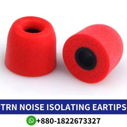 Best _TRN Noise Isolating Eartips_ High-quality sponge material, 4.5mm diameter, red, blue, black colors, six-piece set._best eartips shop near me