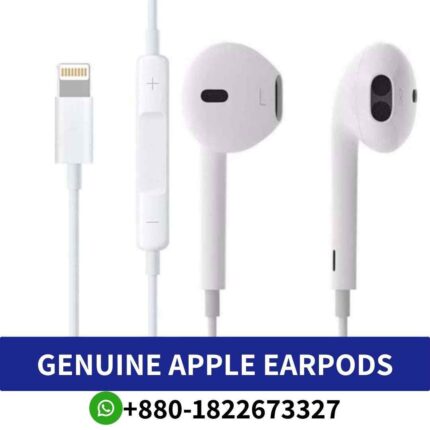 Best_Apple EarPods_ Comfortable design, optimized sound, Lightning connector, built-in remote for convenient control._ APPLE-Earpods shop in bd