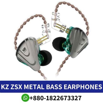 Best_KZ ZSX_ Versatile in-ear earphones with 5BA+1DD hybrid drivers, wide frequency range._ KZ ZSX metal-Bass-Hifi-Earphones shop in bd