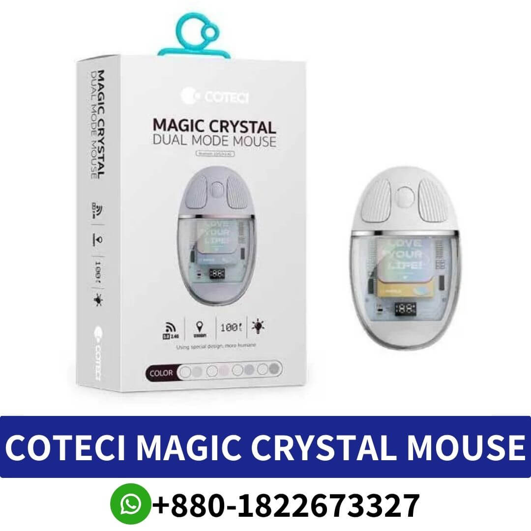 COTECI Magic Crystal Mouse Transparent Texture Dual-mode Mouse