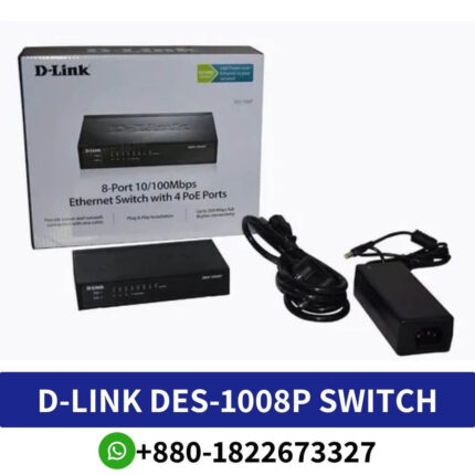D-Link DES-1008P 8-Port Desktop Switch with 4 PoE Ports