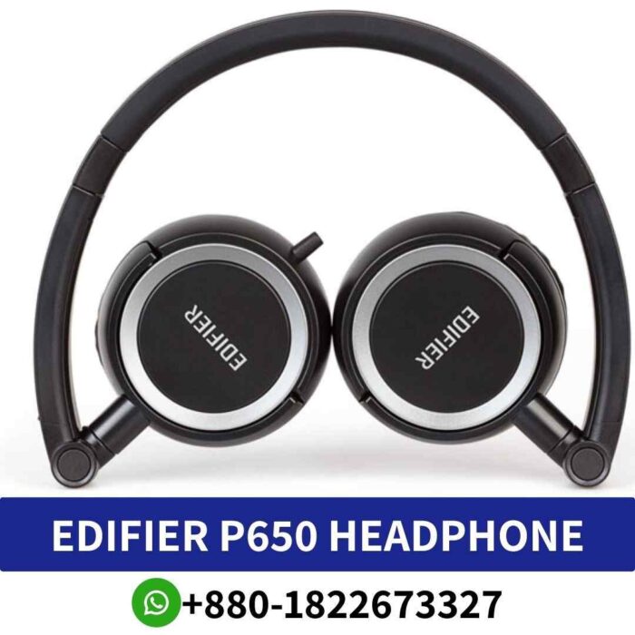 EDIFIER Headphone P650_ Edifier On-Ear Headphones_ Stylish black design, wired connection, compact package dimensions shop in Bangladesh