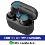 Edifier X3_ True wireless earbuds with Bluetooth 5.0, Apt-X support, waterproof design, and microphone.Edifier x3 tws Bluetooth Earbuds shop in bd