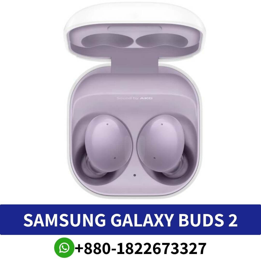 Experience wireless freedom with Samsung Galaxy Buds 2_ dynamic sound, snug fit, Bluetooth connectivity.Galaxy Buds 2 shop in Bangladesh