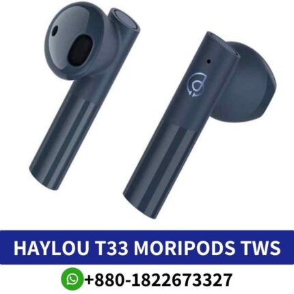 HAYLOU T33 earbuds_ True wireless earbuds with Bluetooth 5.2, Type-C charging, and long battery life._T33-Moripods-Tws-Earbuds Shop in Bd