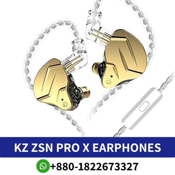 KZ ZSN Pro X_ Hybrid drivers, 25 ohm resistance, 112 dB sensitivity, wide frequency range._ KZ ZSN Pro X Earphone shop in Bangladesh