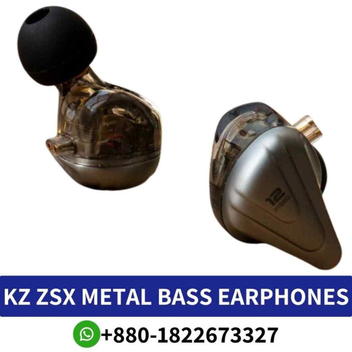 KZ ZSX_ Versatile in-ear earphones with 5BA+1DD hybrid drivers, wide frequency range._ KZ ZSX metal-Bass-Hifi-Earphones shop in bd