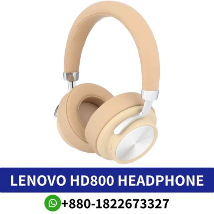 LENOVO HD800_ Over-ear headphones with Bluetooth, microphone, 20-hour battery for immersive audio._HD800 in-ear-headphone shop in BD