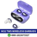 M32_ Bluetooth earphones with 6-hour battery, 10m transmission, and 20Hz-20kHz frequency response._ M32 TWS Earbuds shop near me