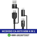 Mcdodo CA-8070 60W 4 in 1 PD Fast Charge Data Cable 1.2M Price in Bangladesh, Mcdodo CA-8070 60W 4 in 1 PD Fast Charge Data Cable 1.2M In BD, Mcdodo CA-8070 60W 4 in 1 PD Fast Charge, Mcdodo CA-8070 60W 4 in 1 PD Price In BD, MCDODO 4 in 1 60W Multi-functional PD Super Fast, Mcdodo CA-8070 Data Cable 4-in-1 USB + Type C ,